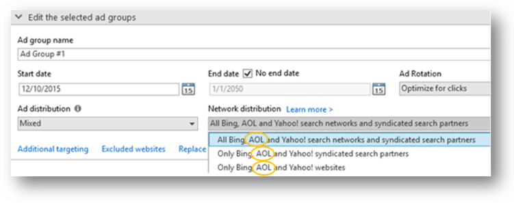 AOL Bing Ads Editor