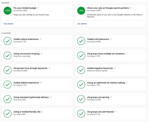 Système de notation Google AdWords