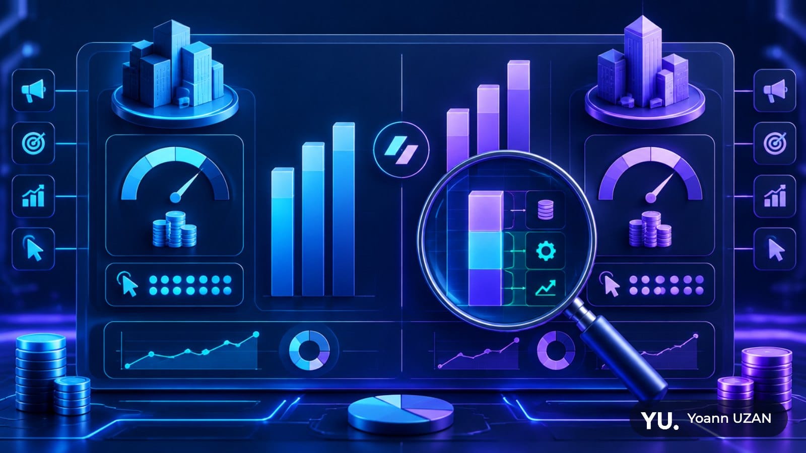 Illustration d'un tableau comparant les dépenses de deux annonceurs, benchmark des dépenses Google Ads
