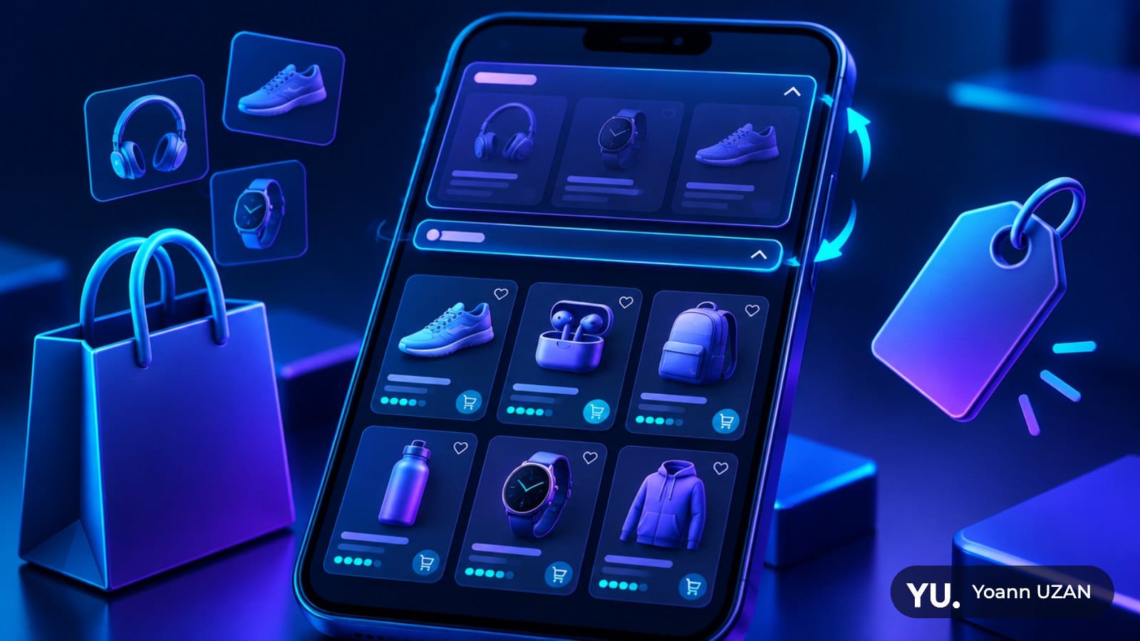 Illustration d'un bloc d'annonces repliable dans les résultats produits, test pour masquer les produits sponsorisés Google Shopping