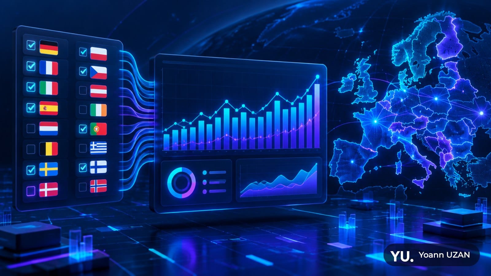 Illustration du filtre Search Console permettant de regrouper plusieurs pays dans le rapport de performances