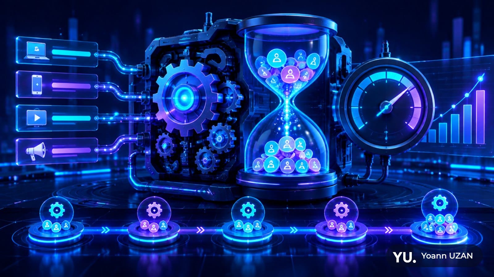 Illustration de la période d'apprentissage Smart Bidding qui se calibre au fil des conversions accumulées